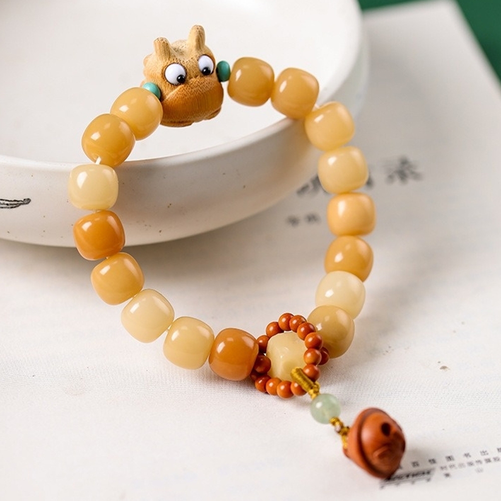 飾品 手串 手鍊 佛珠手串 金蟾手鍊 活眼小金蟾 開運手鍊 招財 菩提手串 新中式 保平安 桃木 沙金 金蟾飾品 512