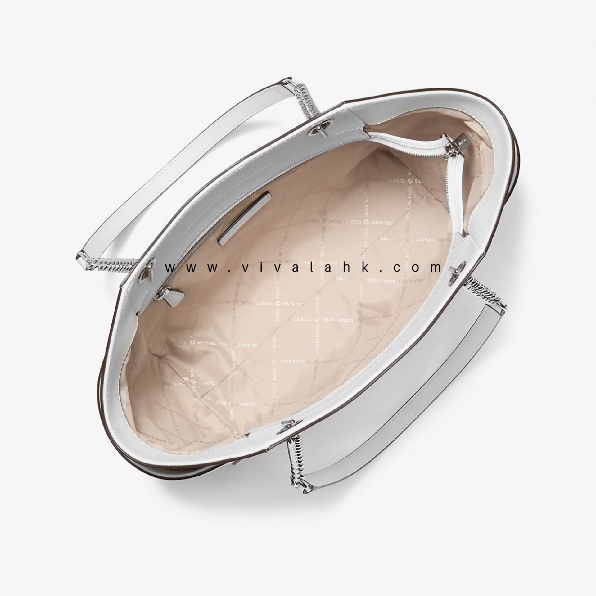 Michael Kors - Jet Set 單肩袋 (銀色字) (L) (35T5STVT3L)