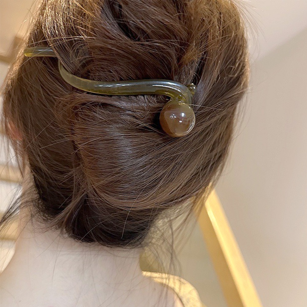 一字夾 壓克力髮夾 頭飾 女生髮夾 後腦勺盤髮 髮夾 珍珠髮夾 盤髮夾 扭扭夾 髮飾 夾子 造型髮飾 配飾 氣質 095