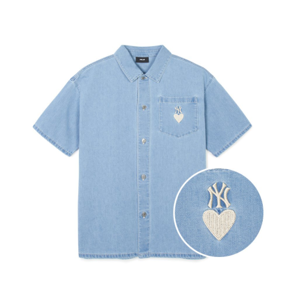 【直播】MLB LL062565 短袖牛仔襯衫