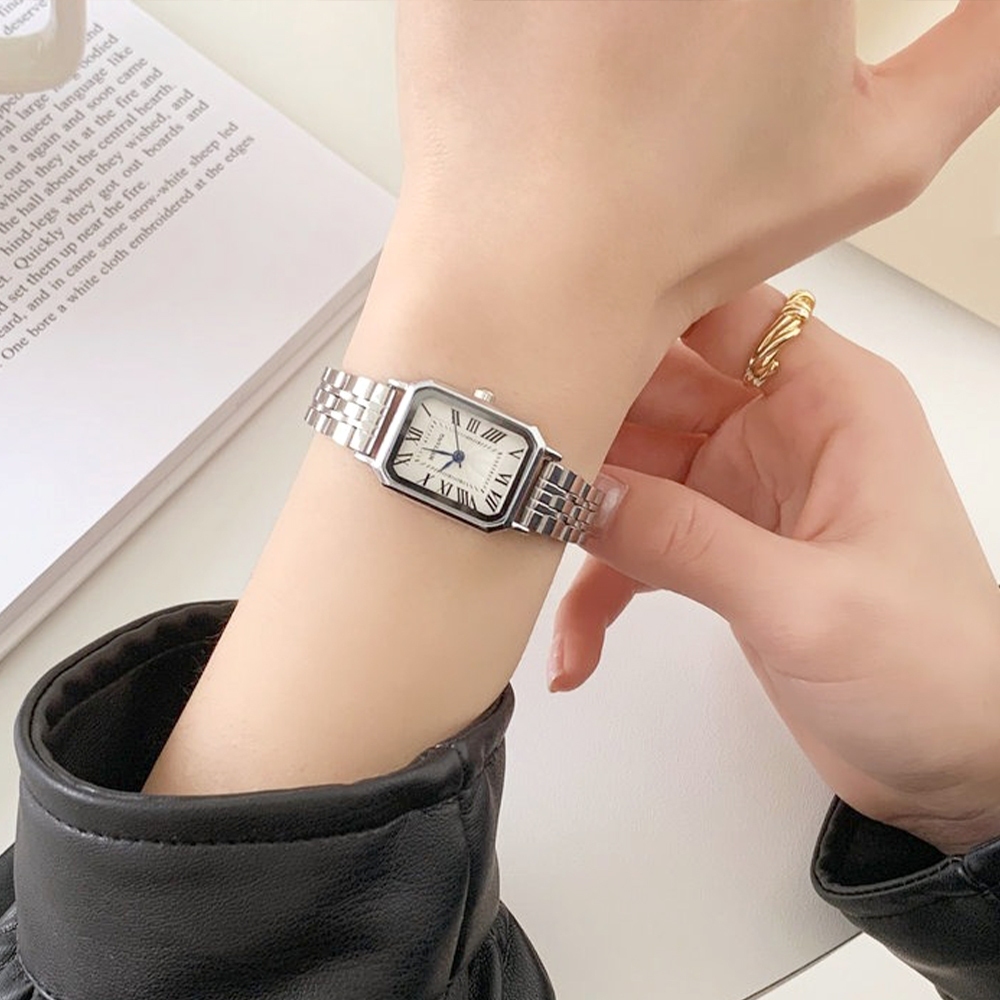 手錶 手錶女生 錶帶 鋼帶手錶 網帶手錶 高顏值 學生手錶 氣質手錶 百搭 法式 輕奢 小香風 小方錶 小錶盤 069