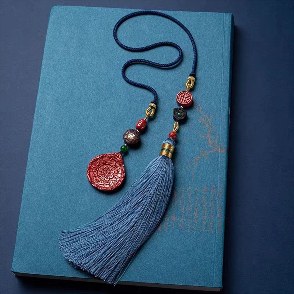 硃砂 九宮 八掛牌 掛件 吊墜 掛飾 汽車掛飾 天然硃砂 車內吊墜 吊飾 本命年 車掛 裝飾 藍色流蘇 福字吊墜 504