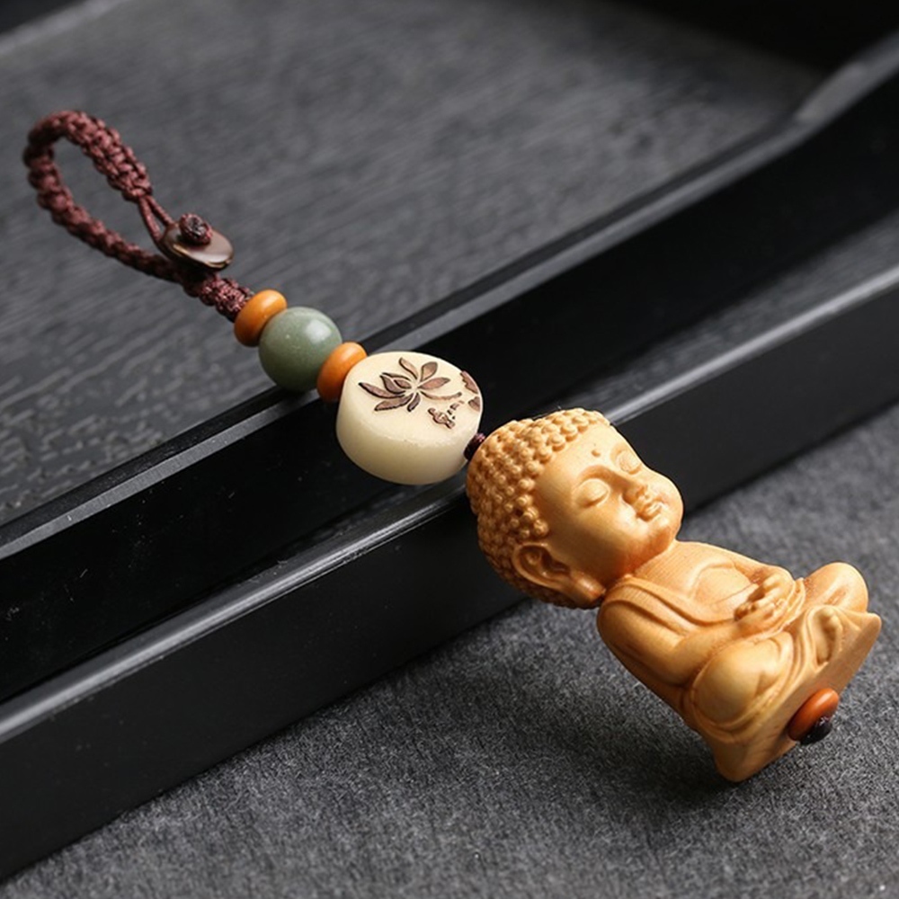 如來佛 黃楊木 吊墜 鑰匙扣 掛飾 車鑰匙掛件 吊飾 掛件 雕刻 福字 手工 鑰匙圈 佛像吊墜 配件 禮物 裝飾 068