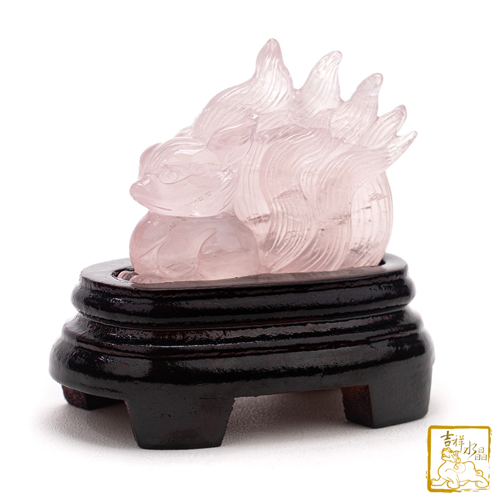 粉水晶九尾狐仙 167g 感情升溫