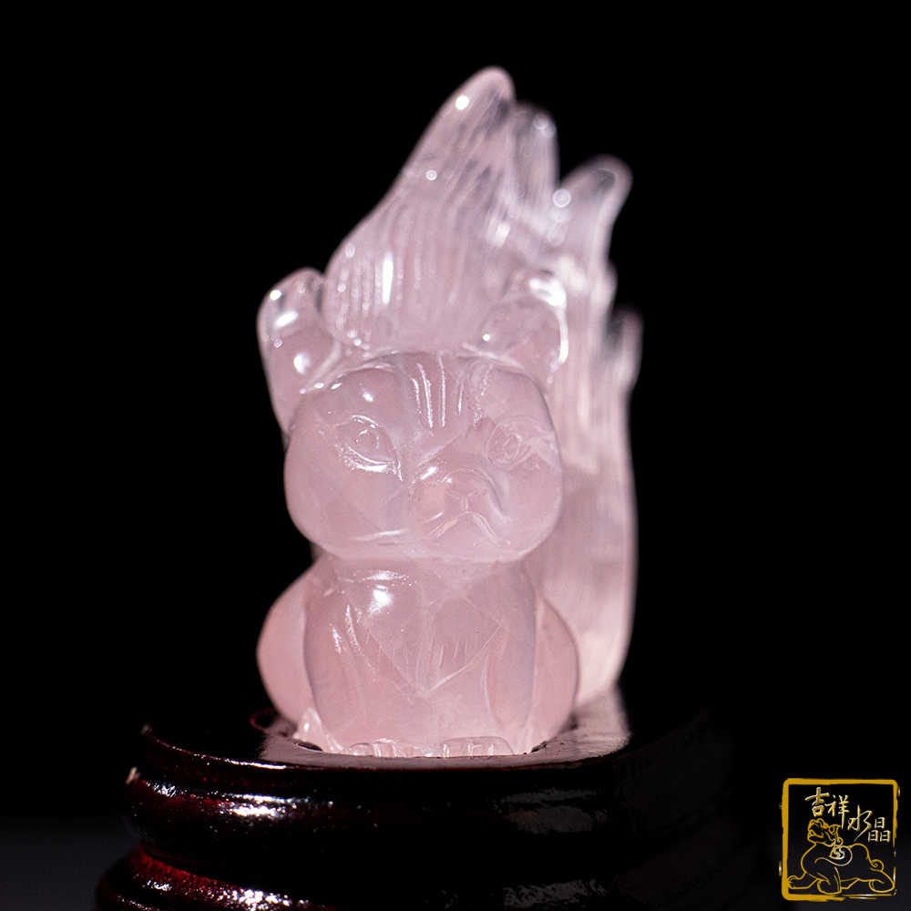 粉水晶九尾狐仙 167g 感情升溫