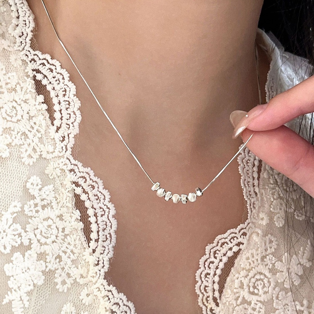 飾品 項鍊 女生項鍊 純銀項鍊 簡約 氣質 高級感 鎖骨鏈 細項鍊 銀項鍊 銀飾 穿搭配件 首飾 送女友 抗敏感 487