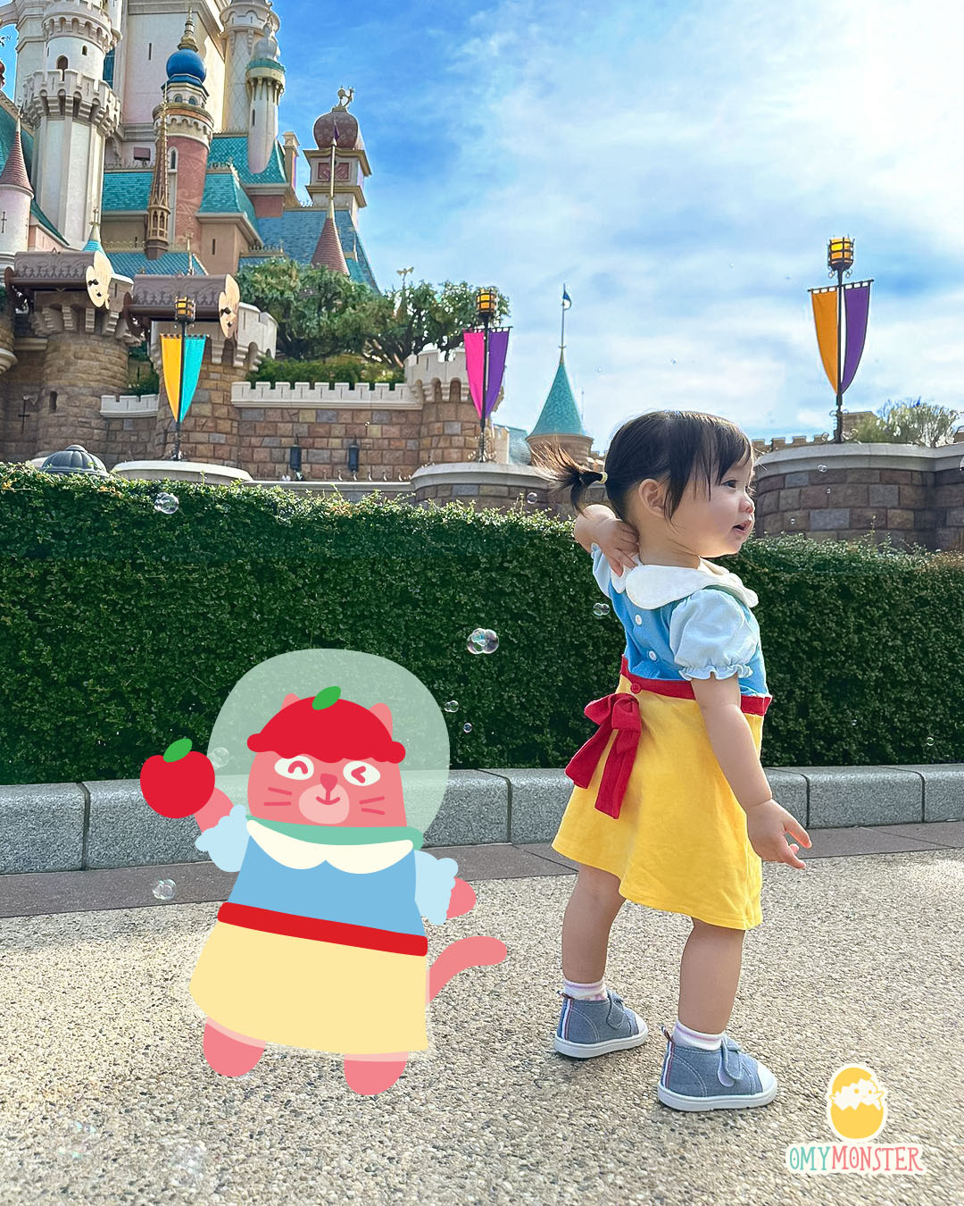 甜美蘋果公主造型連帽短袖包屁套裝