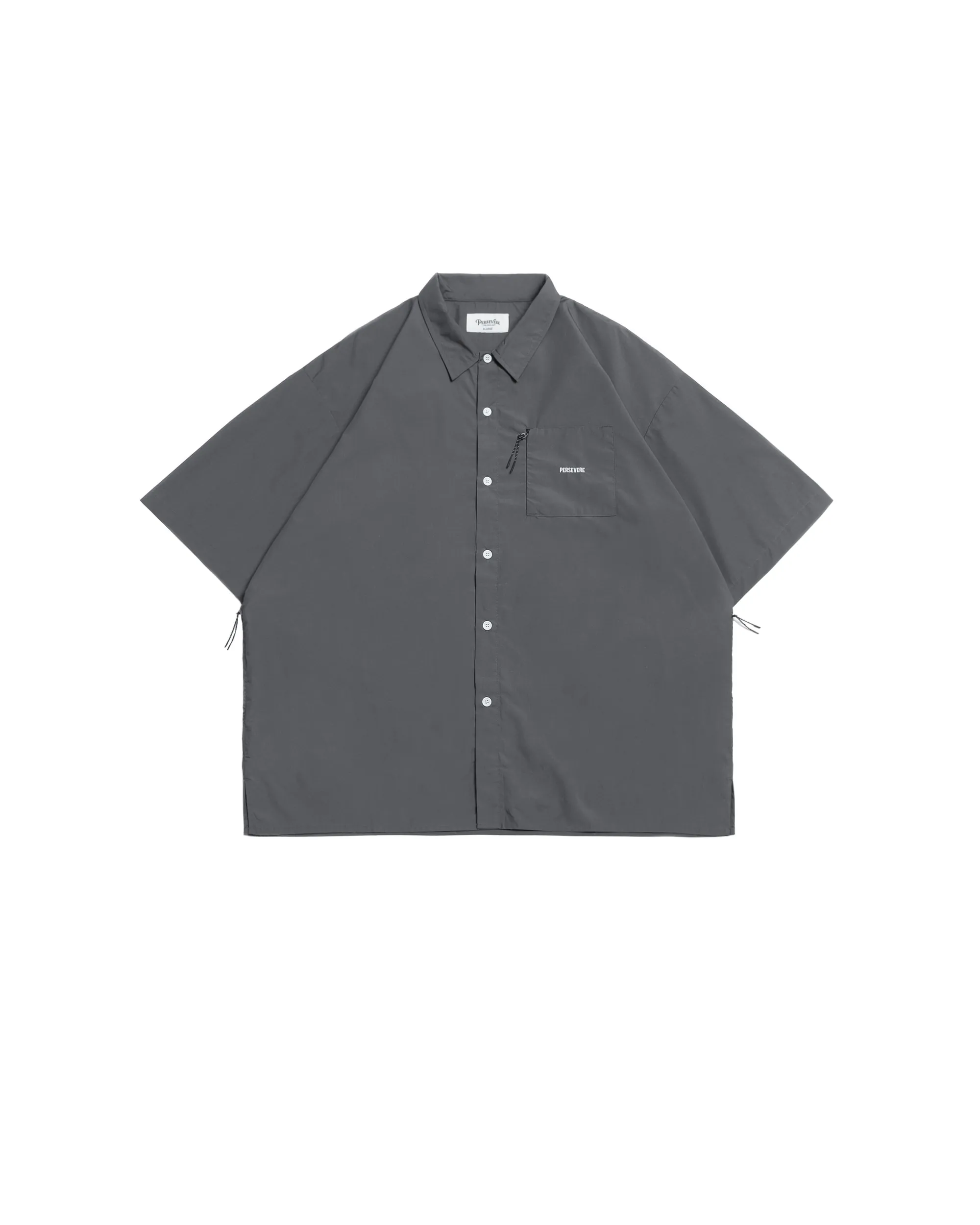 PERSEVERE BRAND LOGO LOOSE-FIT SHIRT - DARK GREY