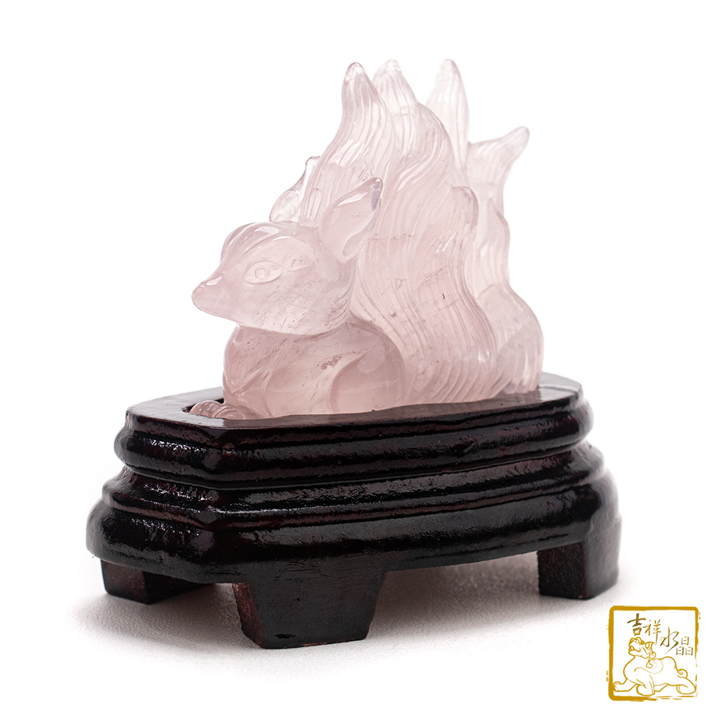 粉水晶九尾狐仙 214g 感情升溫