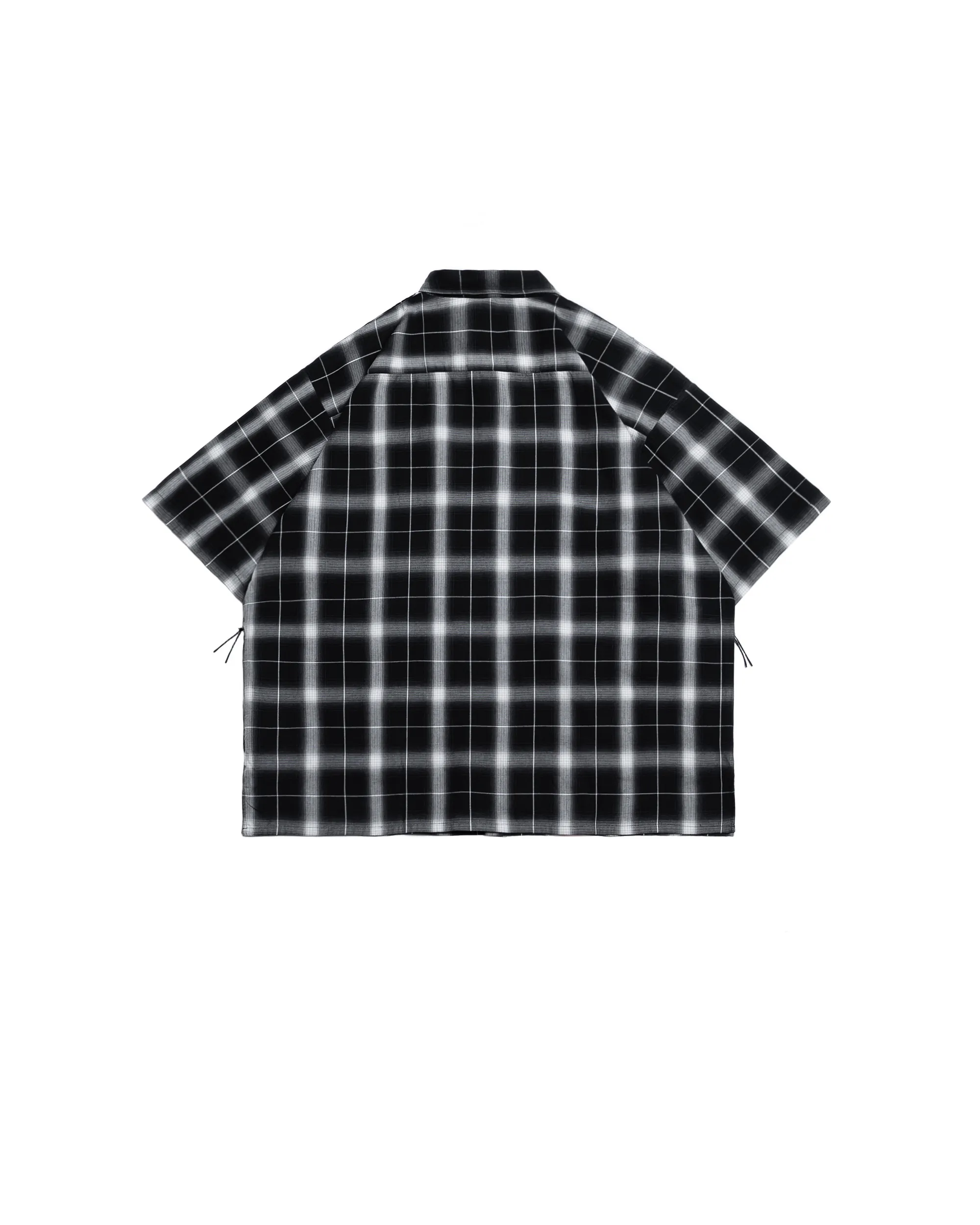 PERSEVERE BRAND LOGO LOOSE-FIT SHIRT - BLACK & WHITE PLAID
