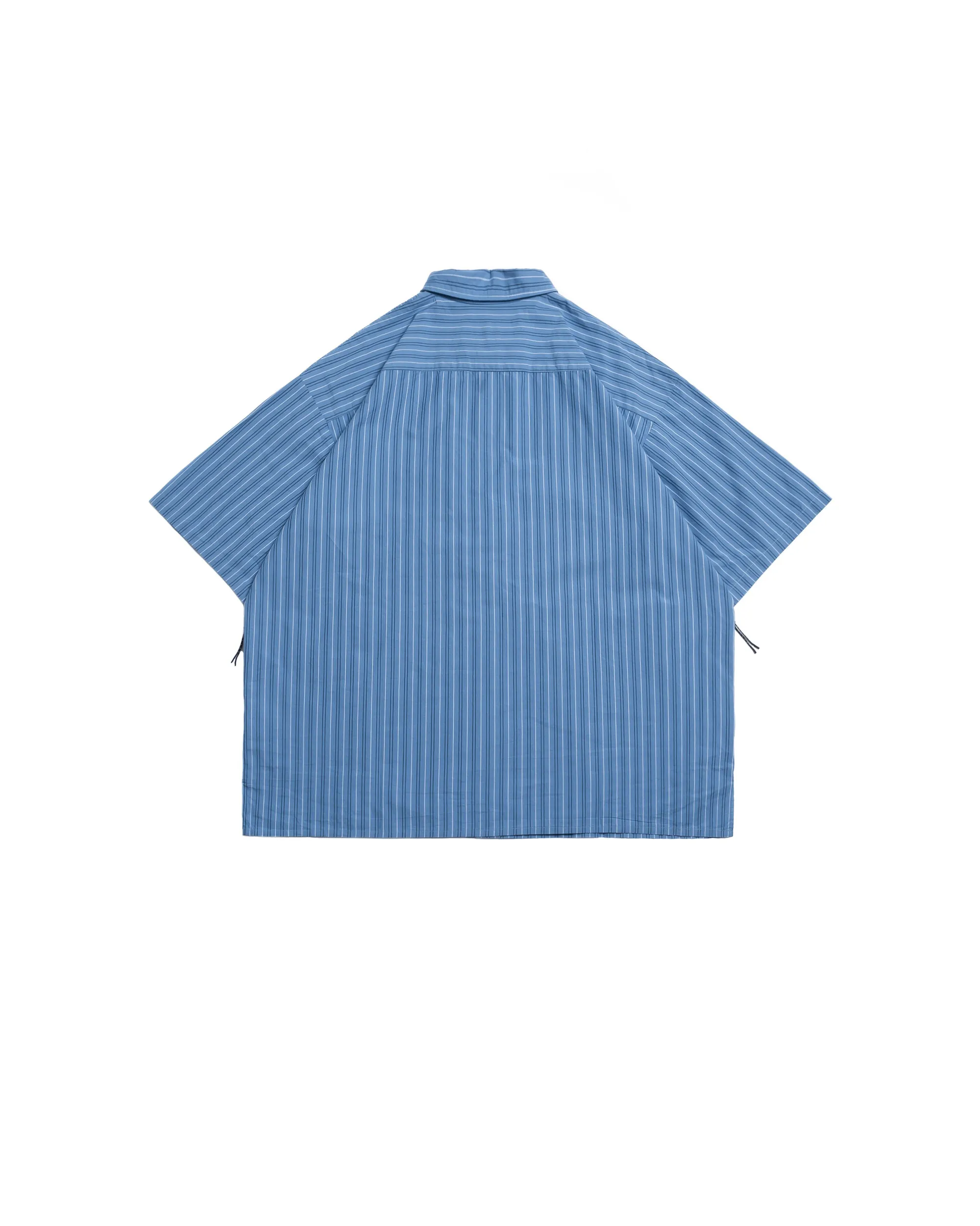 PERSEVERE BRAND LOGO LOOSE-FIT SHIRT - BLUE & WHITE STRIPES