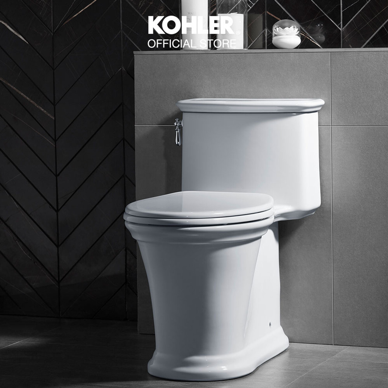 ★ 個性盡顯優惠 ★ KOHLER Harken 水漩風單體省水馬桶 K-22695T-SW-0