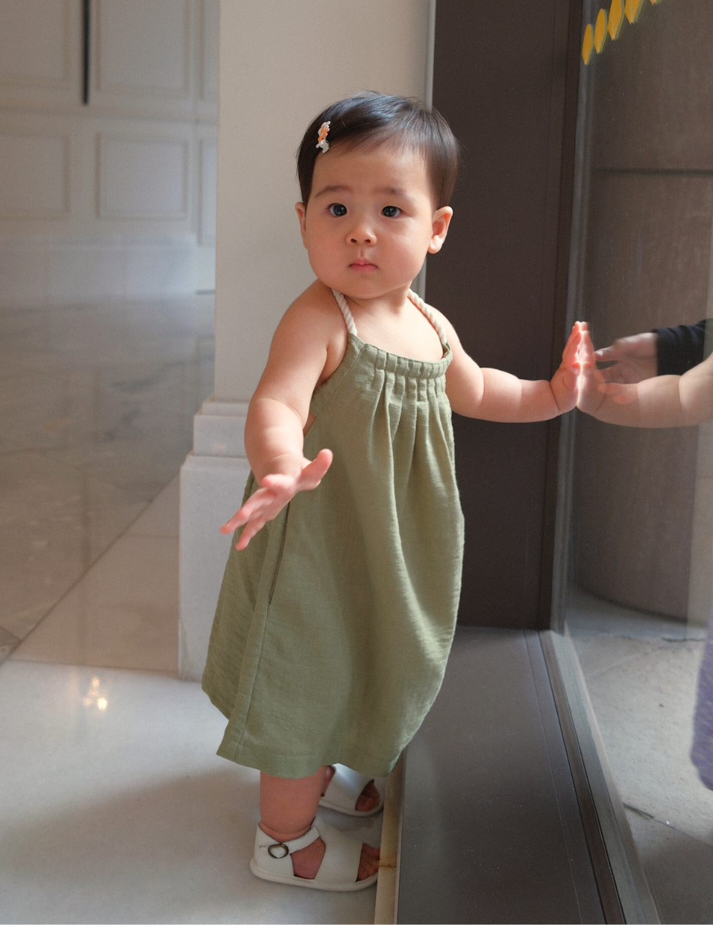 前打折棉麻美背洋裝（幼童款/3尺寸）