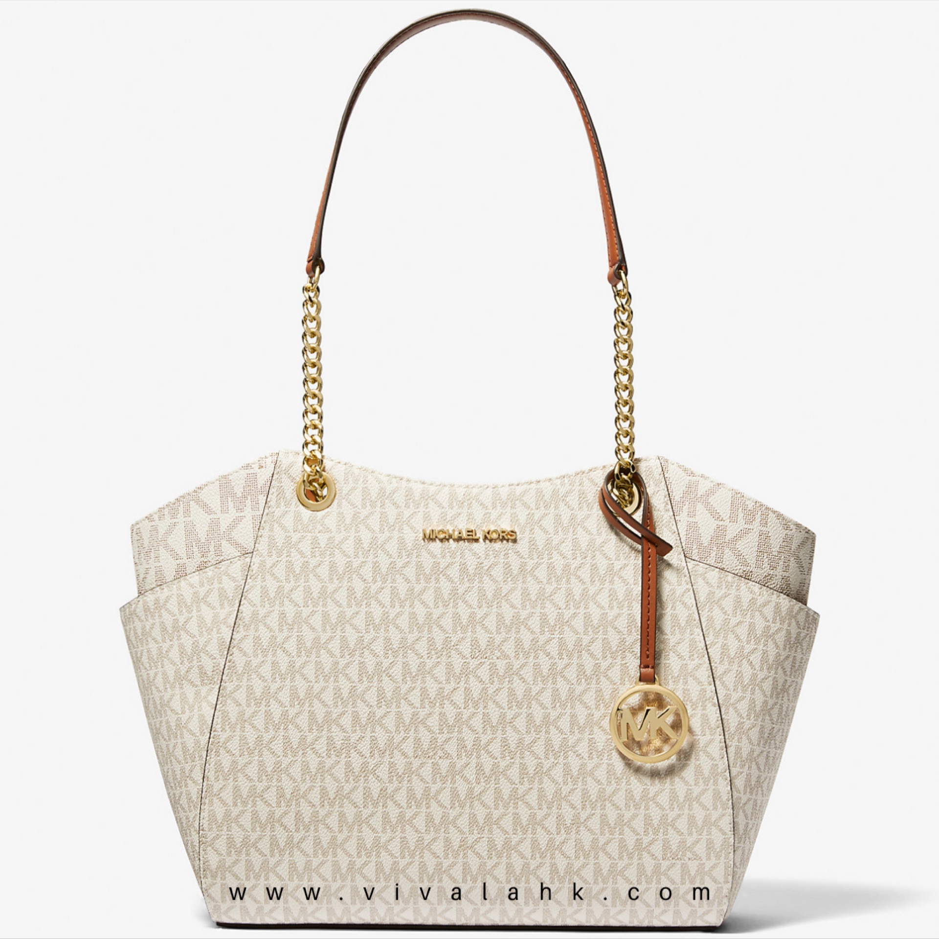 Michael Kors - Jet Set 單肩袋 (MK字暗花) (金色字) (L) (35S4GTVT3B)