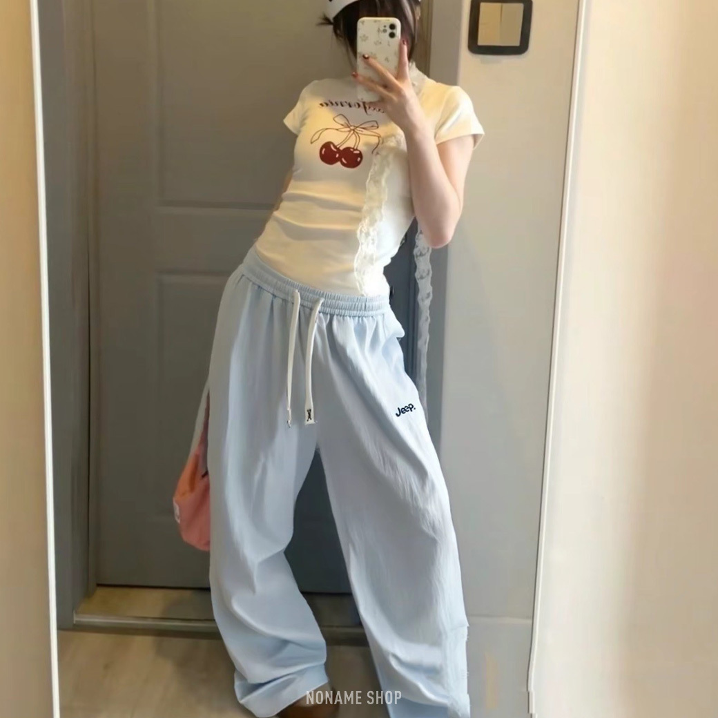 JEEP 美式 解構 復古 皺褶 涼感 寬鬆 傘兵褲 長褲 五色 (男/女同款)