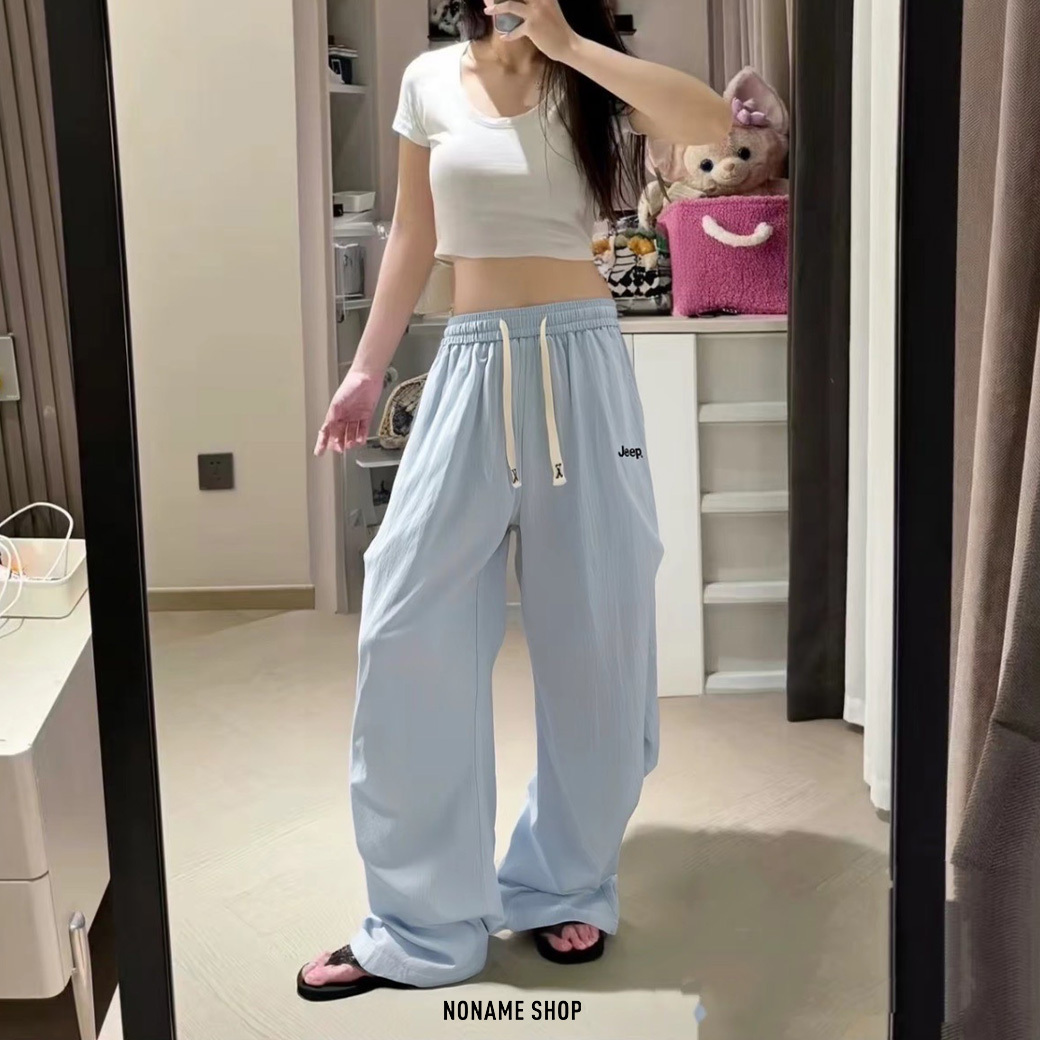 JEEP 美式 解構 復古 皺褶 涼感 寬鬆 傘兵褲 長褲 五色 (男/女同款)