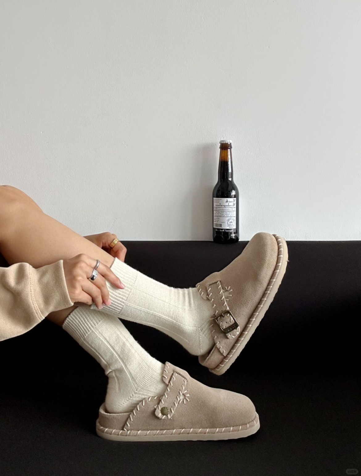 【逢甲FUZZY】Cool Chap 勃肯鞋 厚底 縫線 拖鞋 撞色 麂皮 牛反絨 西班牙設計師品牌