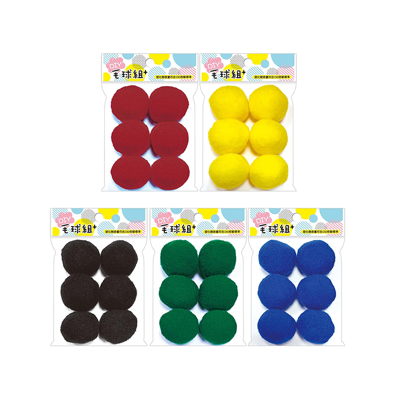 四季紙品 彈力毛球40mm 6顆【DIY223】