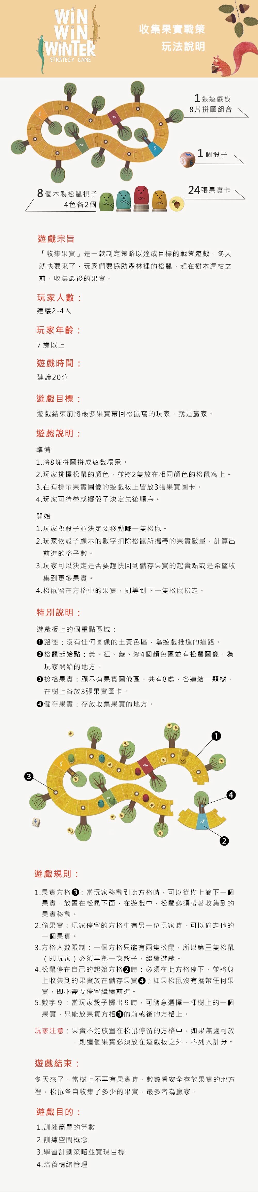 Londji收集果實戰策遊戲，玩家數2-4人，7歲以上，遊戲時間20分鐘