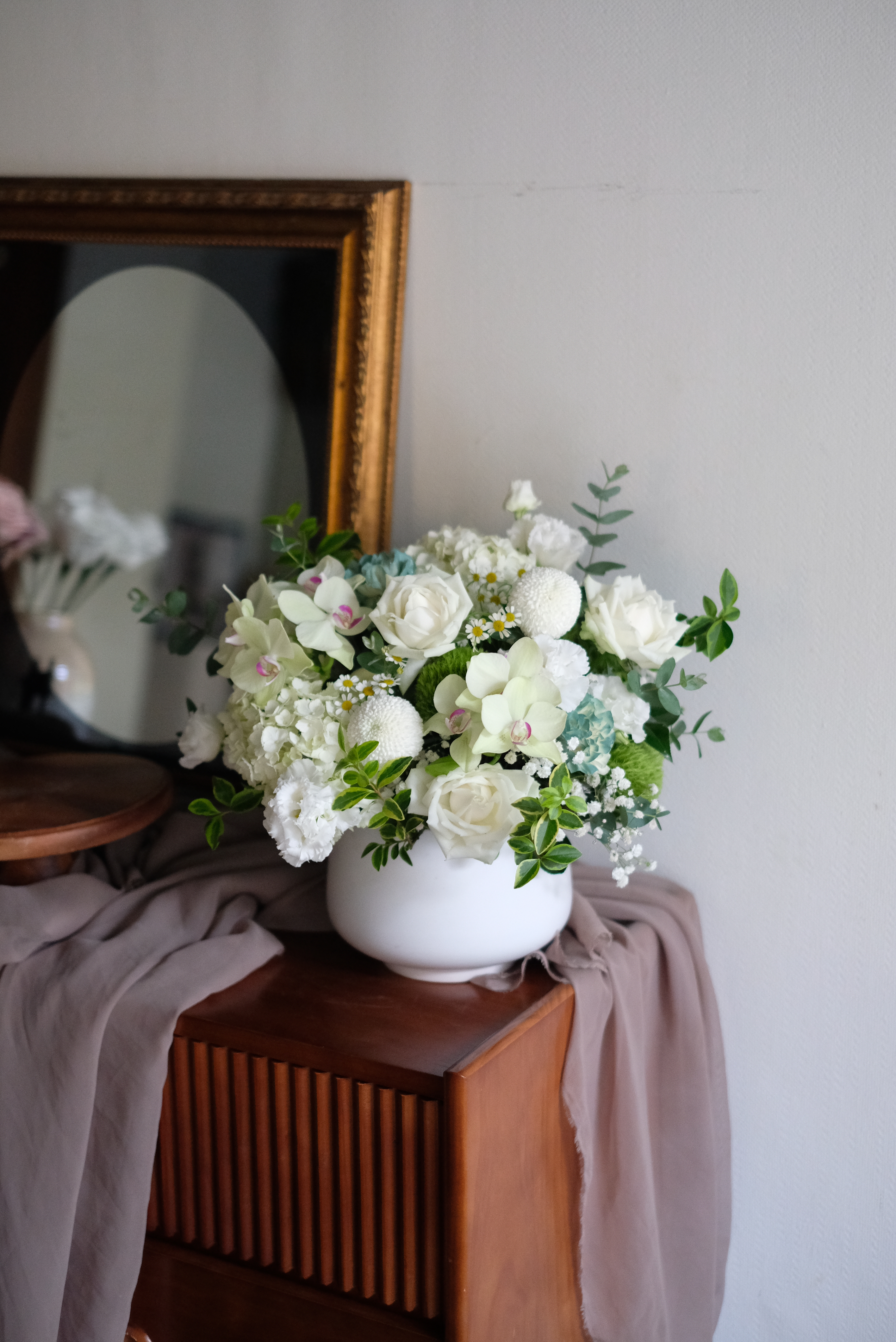 經典款|白綠色盆花