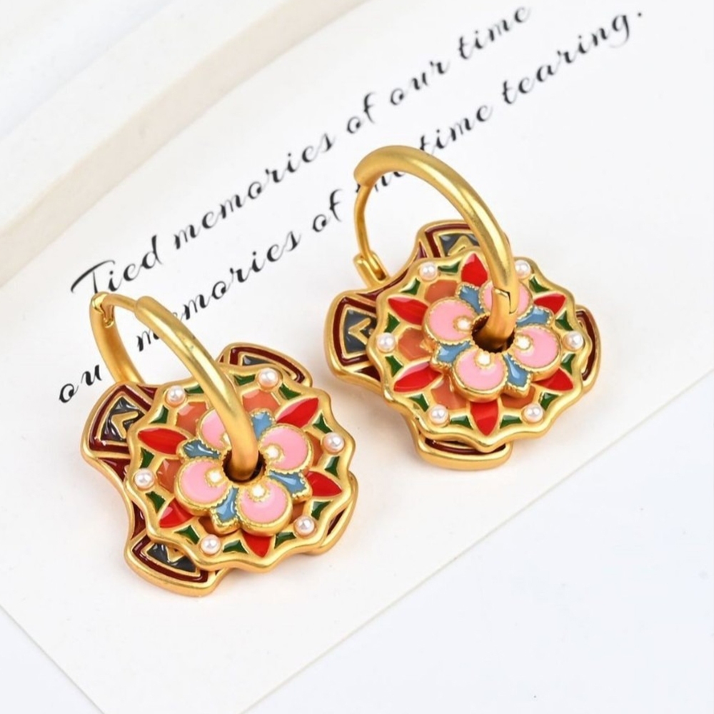 耳環 耳環女 飾品 新中式 民族風 復古耳環 耳飾 高級感 配飾 宮廷風 禮物 送女生 古風耳環 輕奢 穿搭配件 462