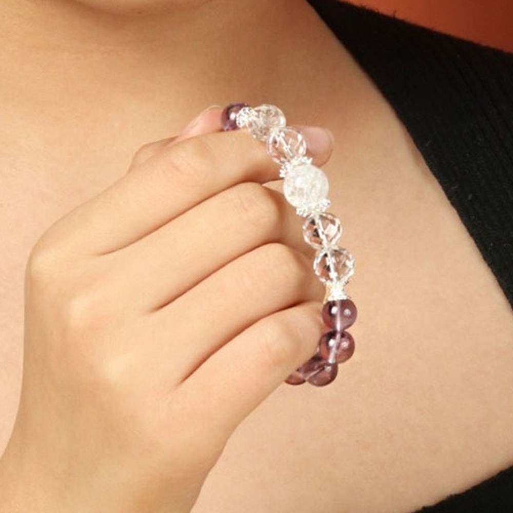 九紫離火手鍊 紫水晶 天然水晶 手鍊 飾品 白水晶 本命年 手串 切面水晶 多寶水晶手鍊 女生手鍊 串珠手鍊 禮物457