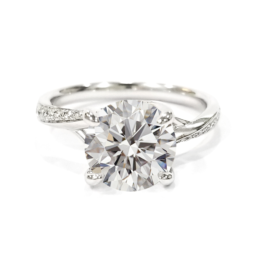 PT950鉑金天然鑽石四爪戒指托