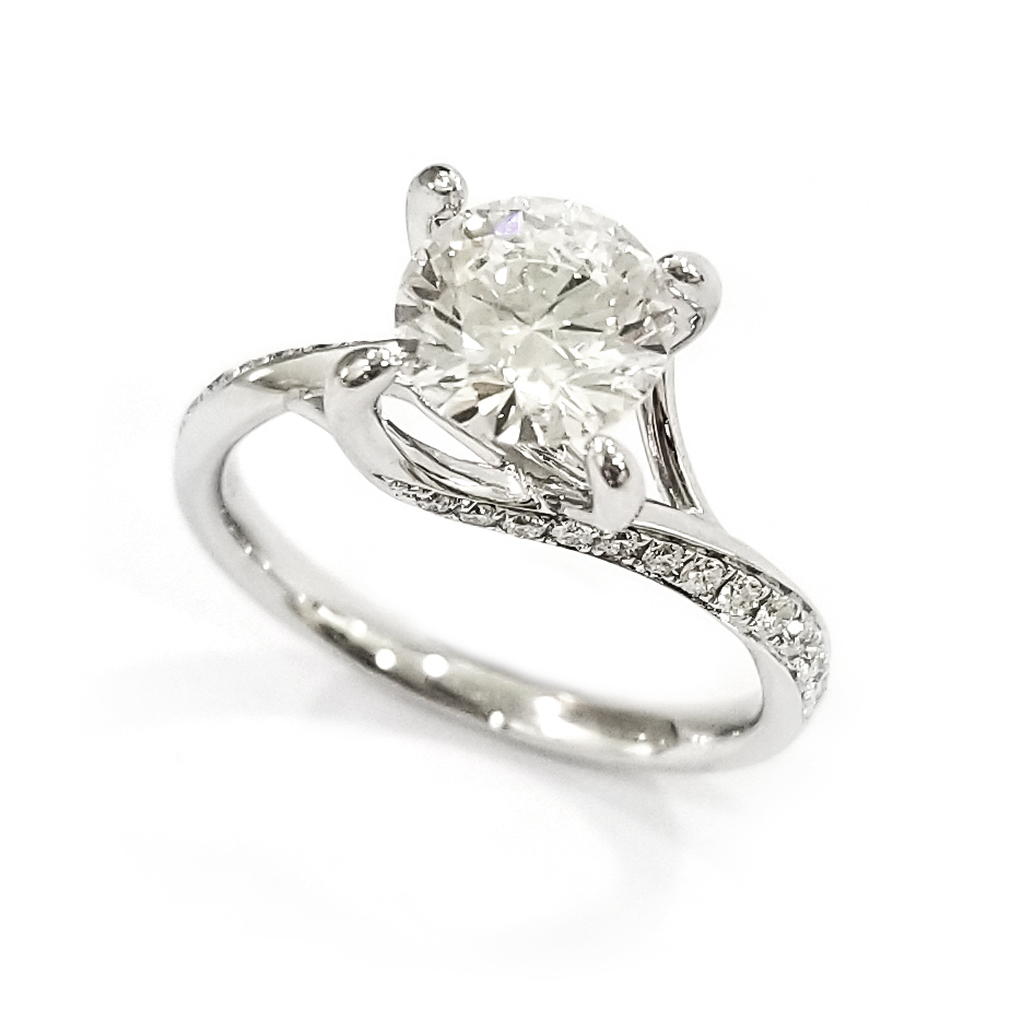 PT950鉑金天然鑽石四爪戒指托