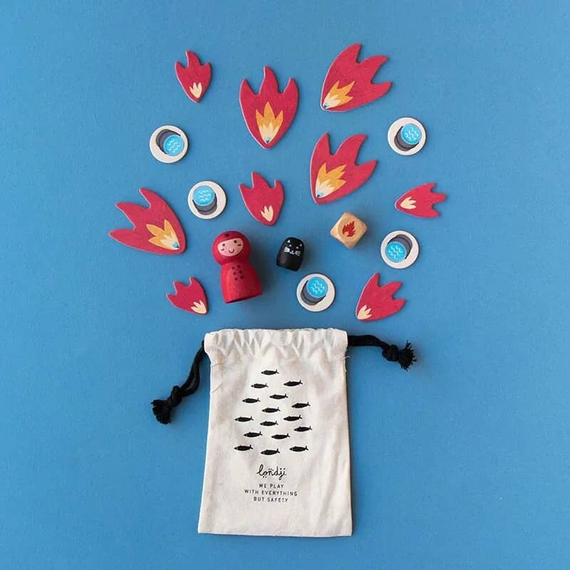 Londji搶救貓咪合作遊戲，運用骰子指示，幫助消防員撲滅火災，學習團隊合作