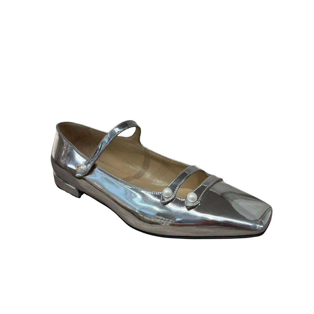 1JC0624-108 (Defect) JIMMY CHOO Anya Flat Silver #240ANYA FLAT OMFB SILVER (S-EU-E)