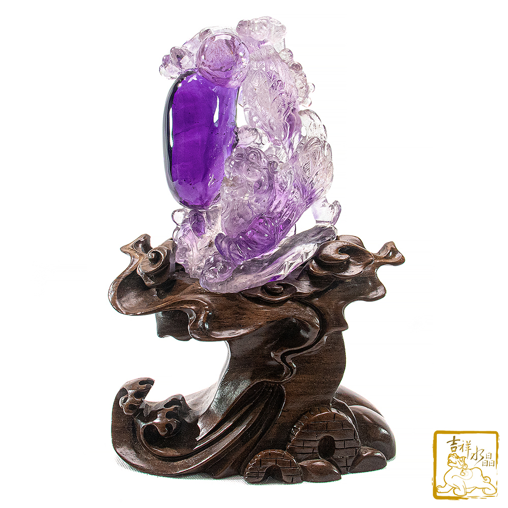 紫超七飛天貔貅 331g 開運旺財