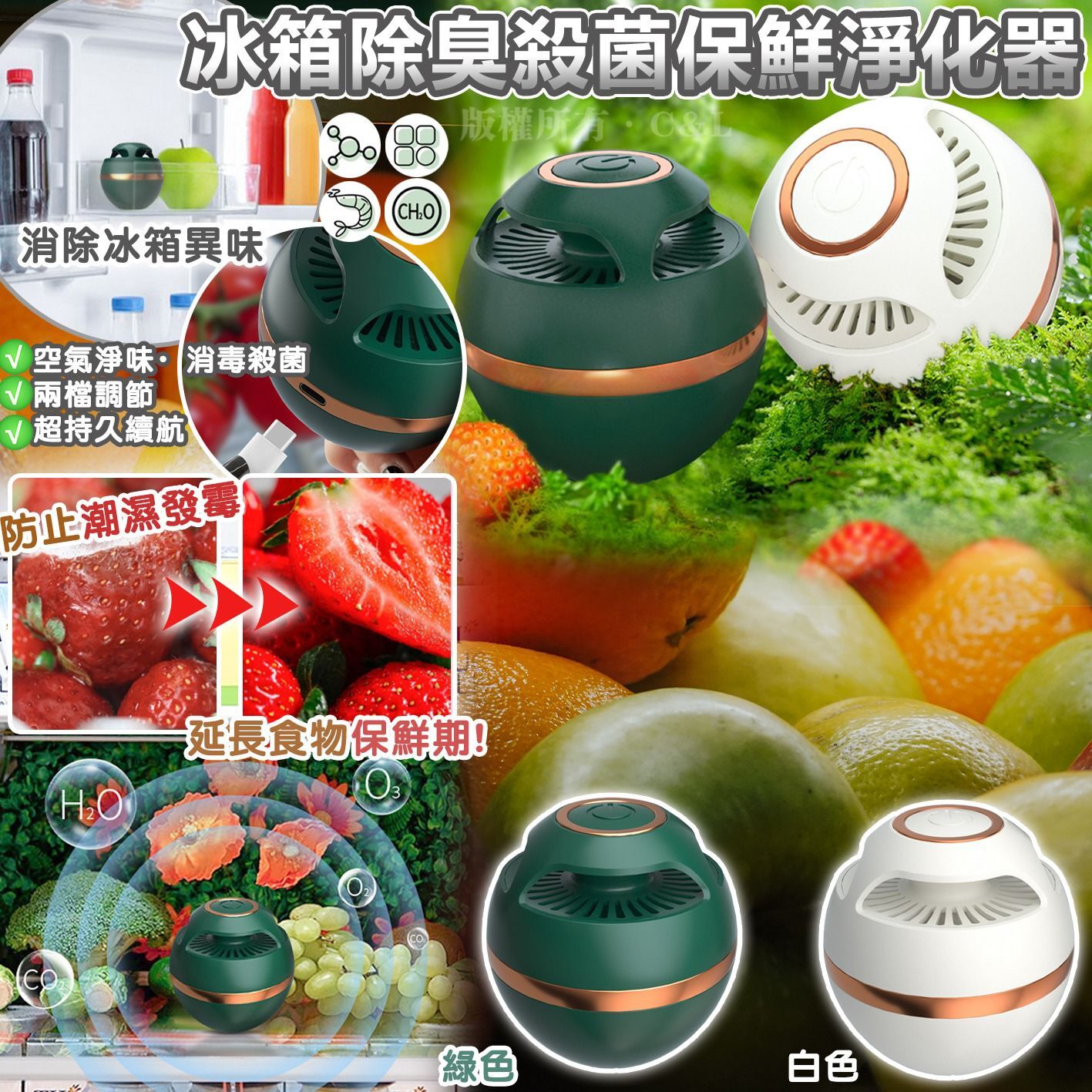 冰箱除臭殺菌保鮮淨化器