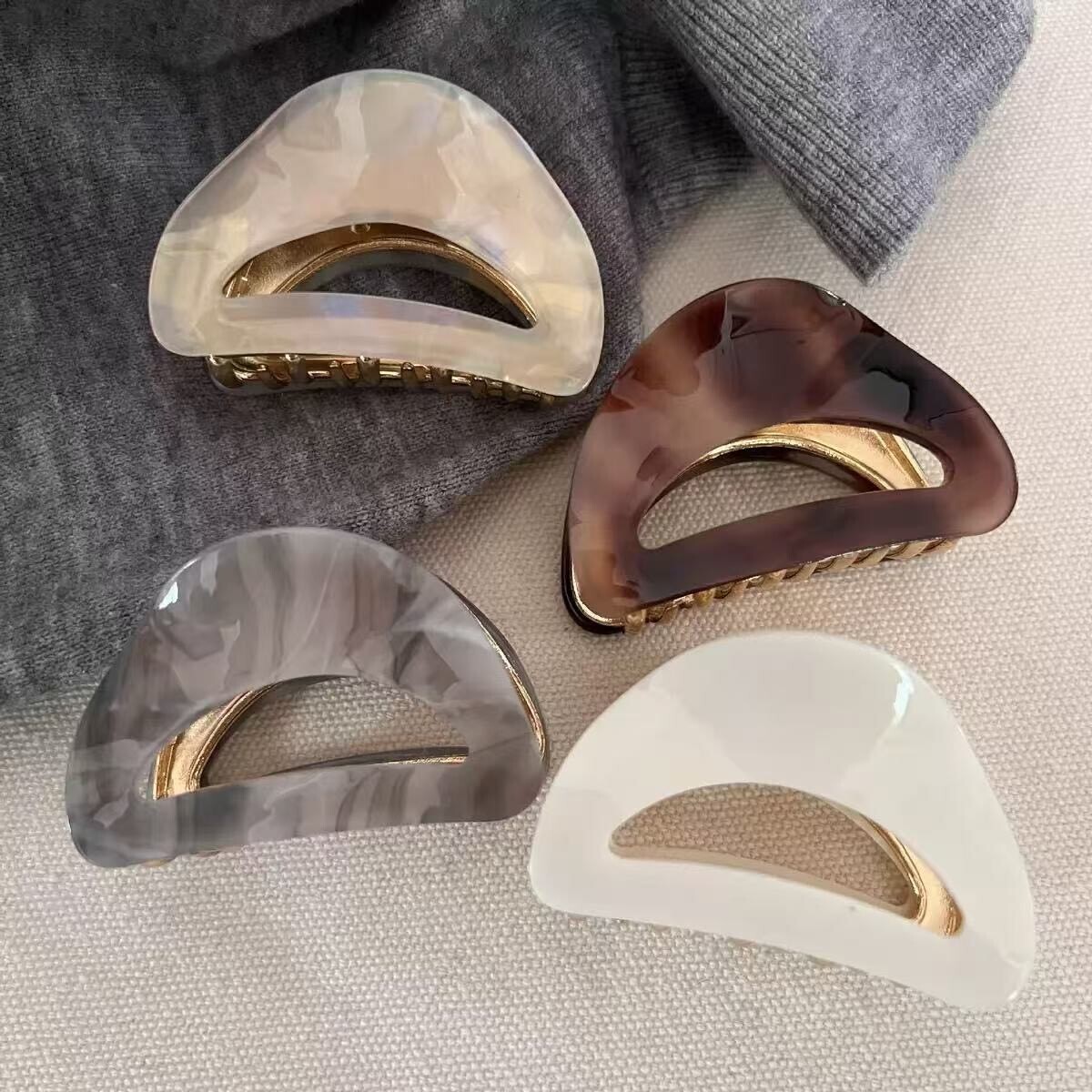 Z218醋酸圓弧金屬半頭鯊魚夾