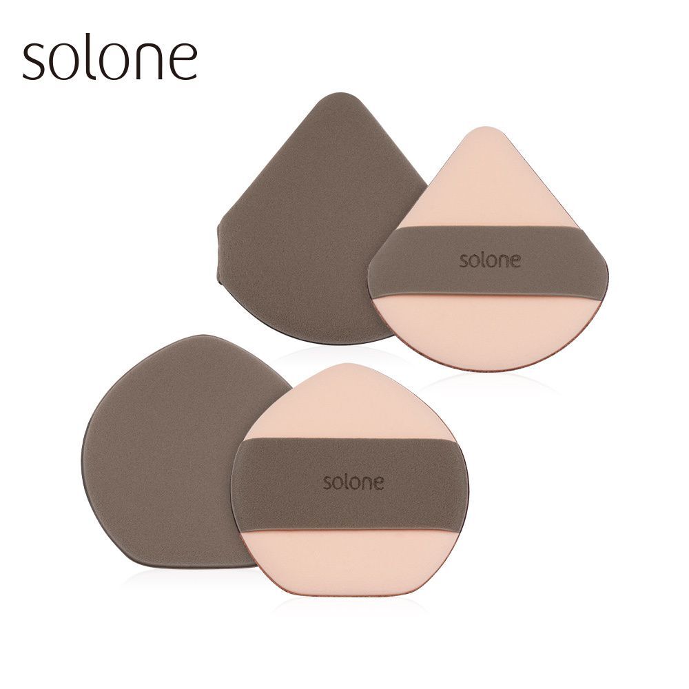 現 貨丨Solone 雙面慕斯氣墊粉撲/扇形(2入)
