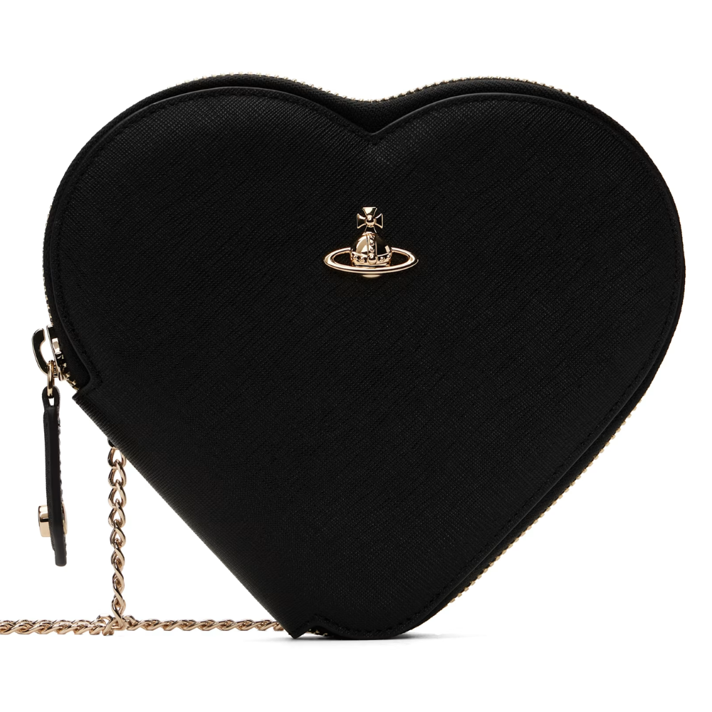 Vivienne Westwood 黑色新款心型斜背包