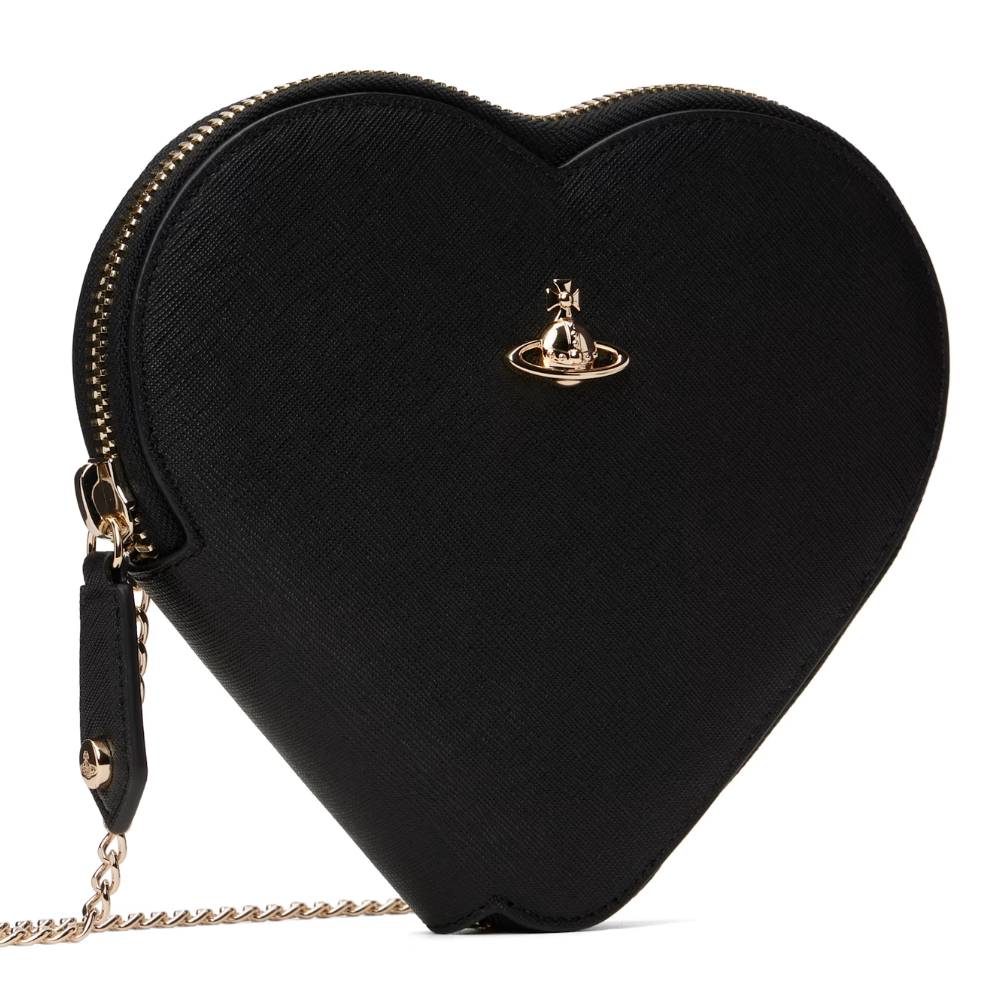 Vivienne Westwood 黑色新款心型斜背包