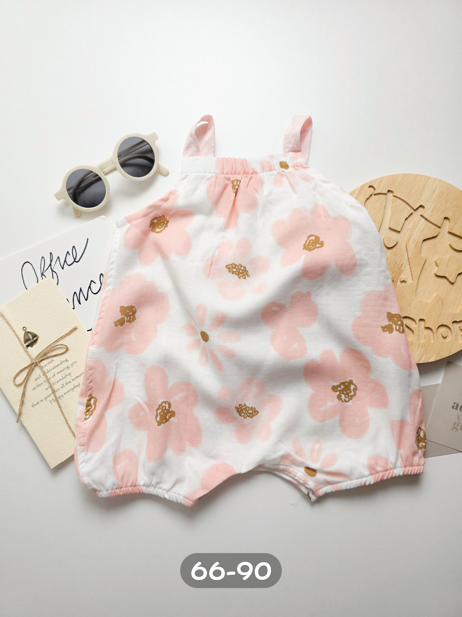 粉粉花花  麻紗背心包屁衣