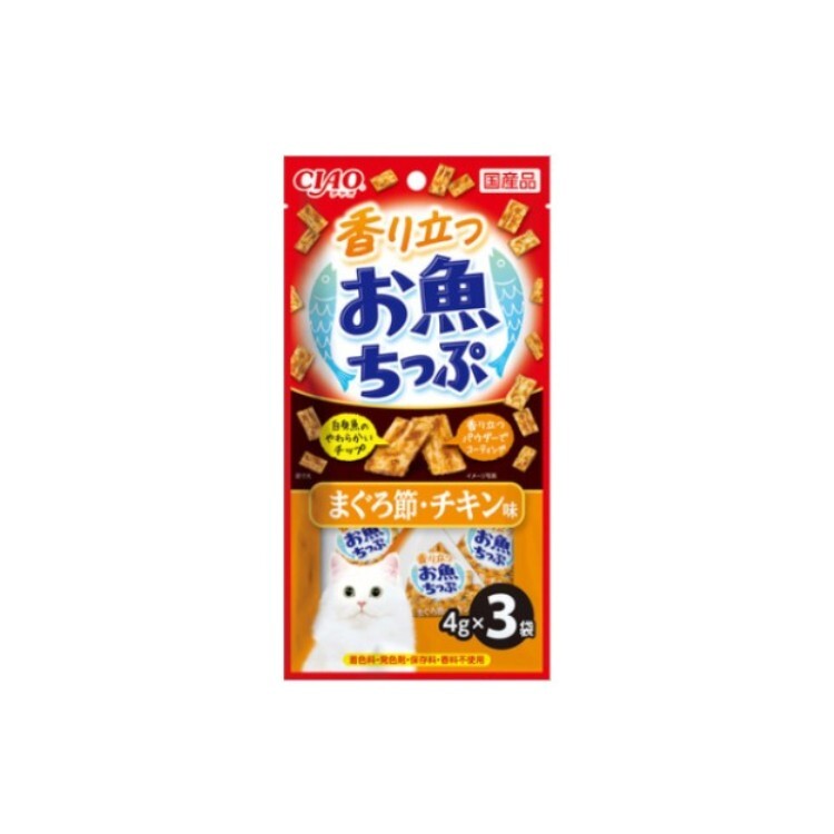 CIAO 貓用  吞拿魚節·雞肉 夾心白身魚片 4g x 3袋