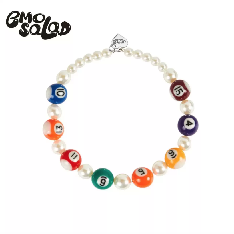 EMOSALAD 撞球珍珠手工製作項鍊
