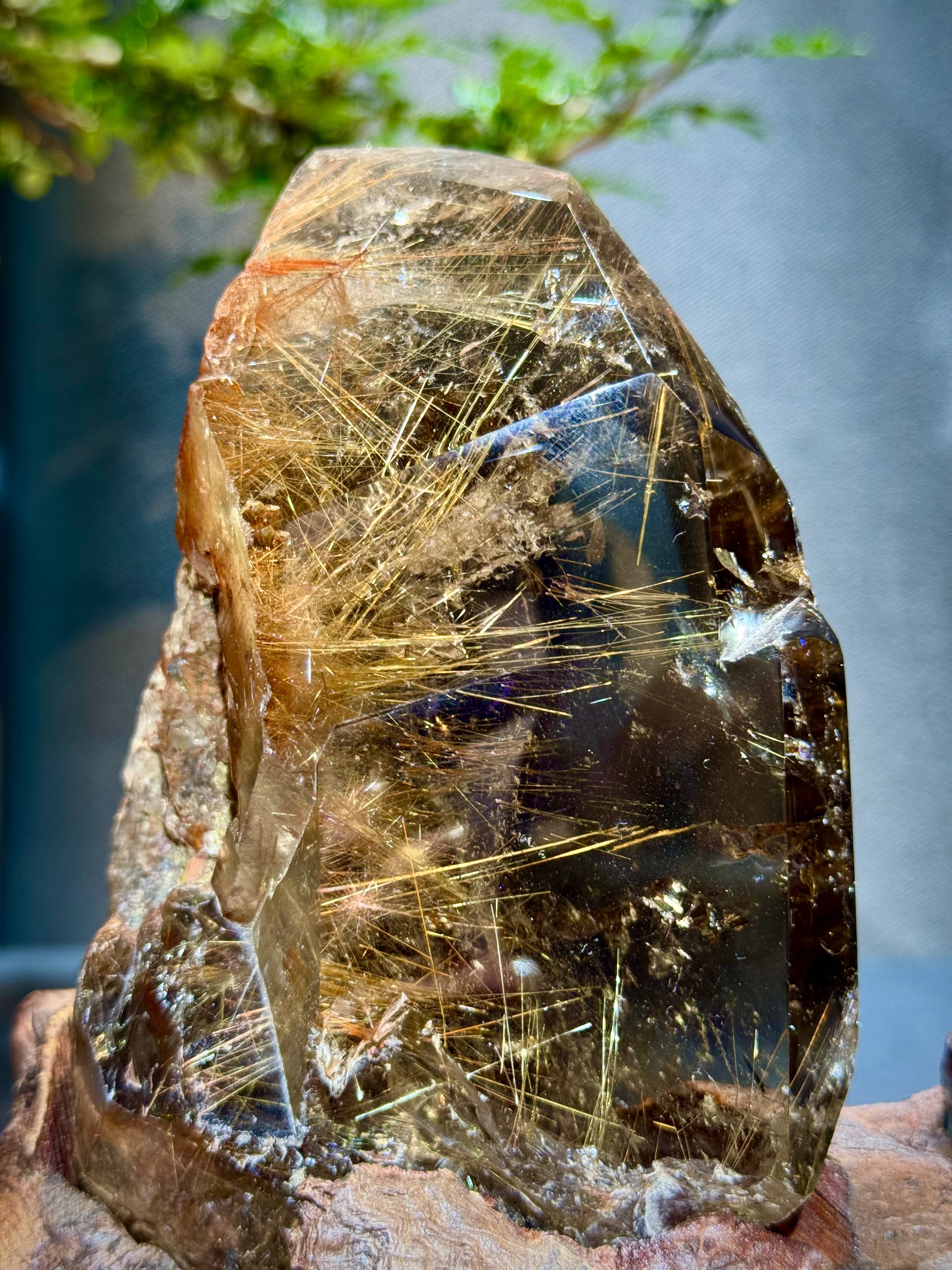 金髮晶隨型原石擺件 5801