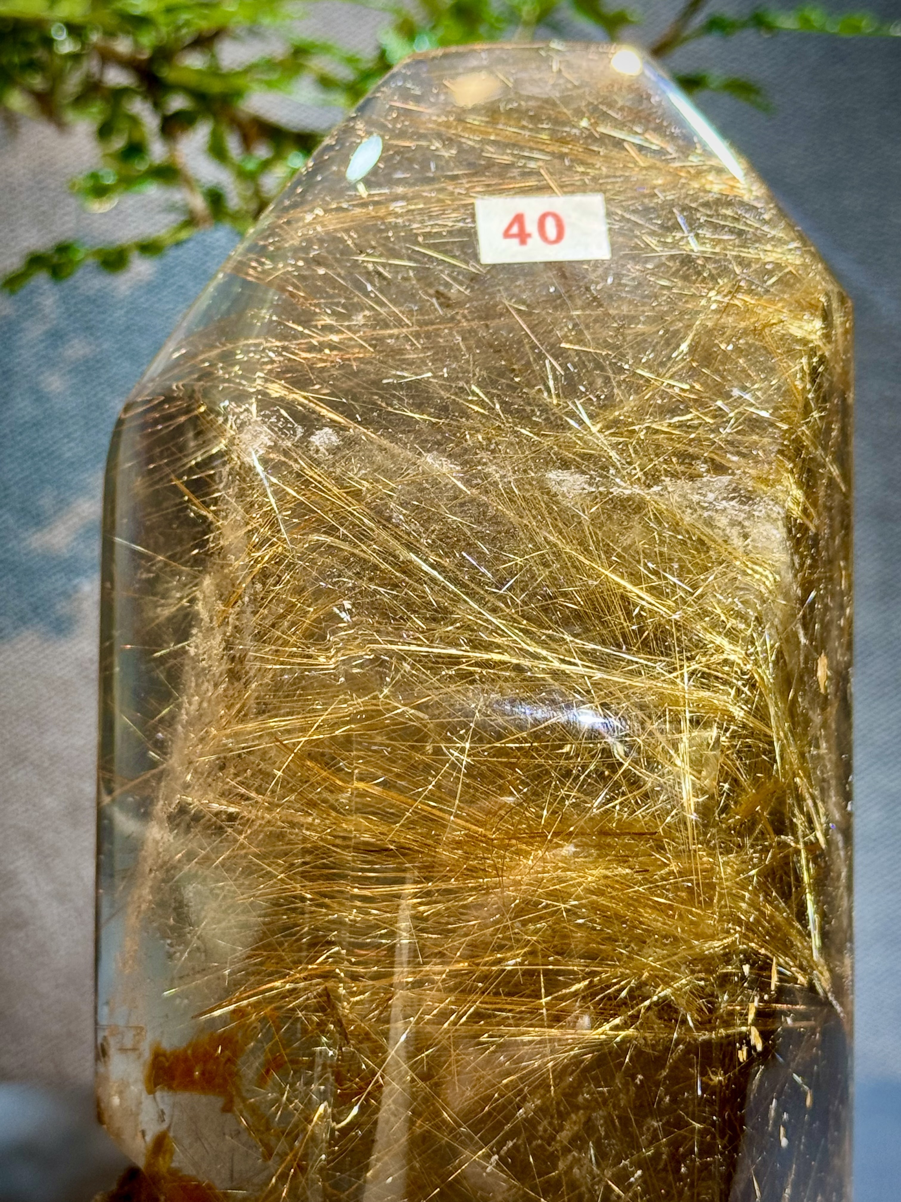 天花板金鈦晶原石擺件 5803