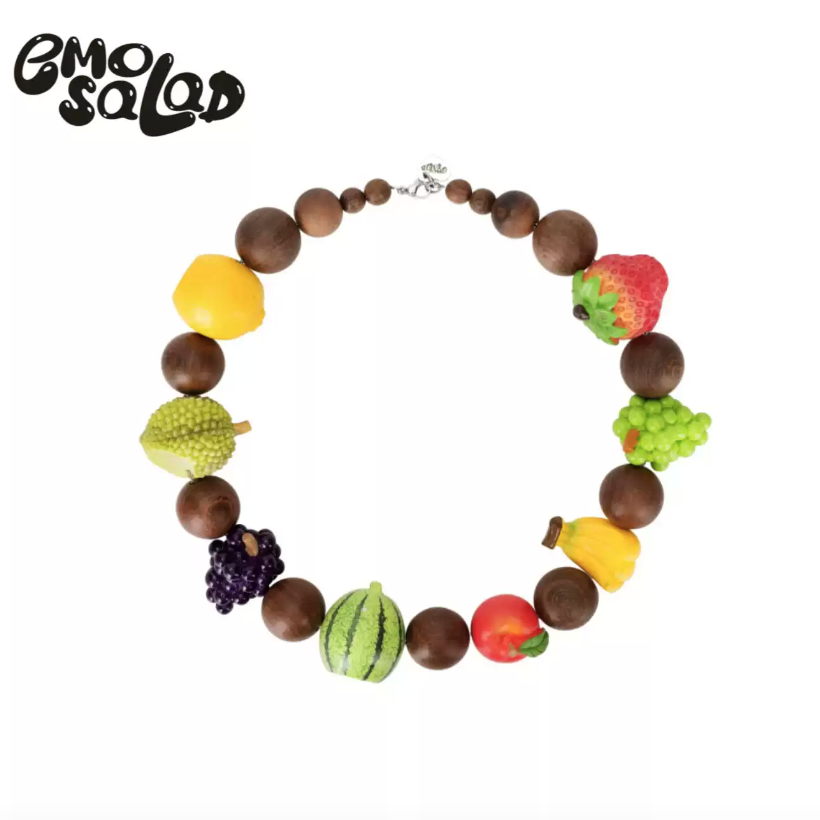 EMOSALAD 水果木珠手工製作項鍊