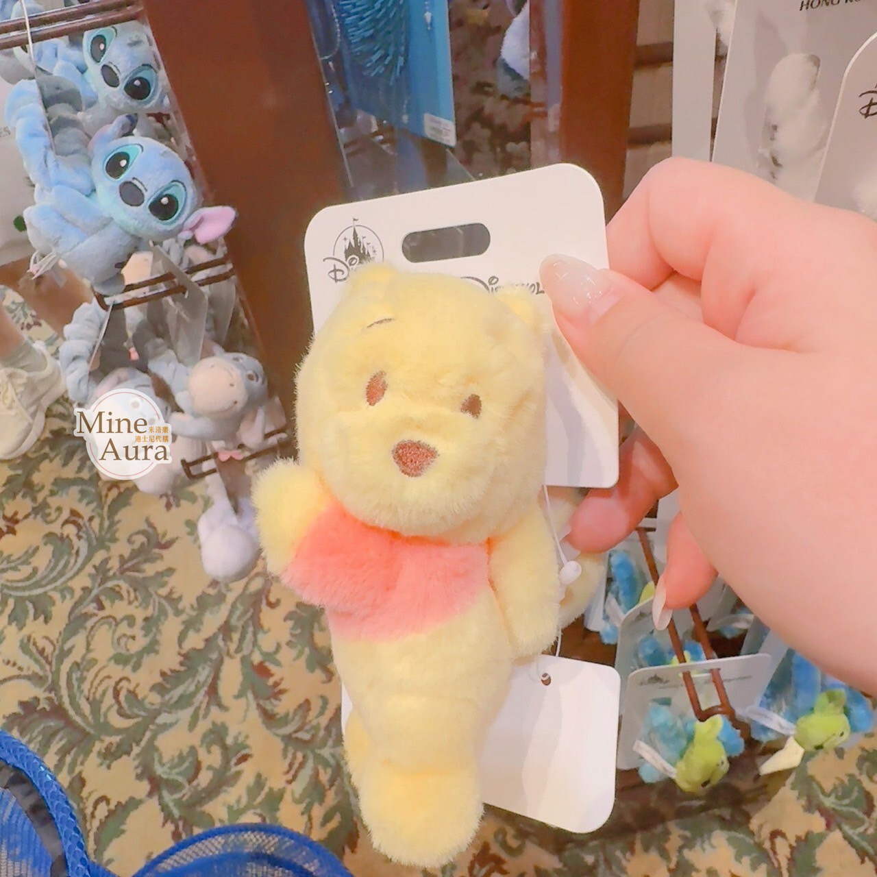 小熊維尼 Winnie the Pooh 造型 絨毛 髮夾 髮抓 鯊魚夾 -香港迪士尼樂園