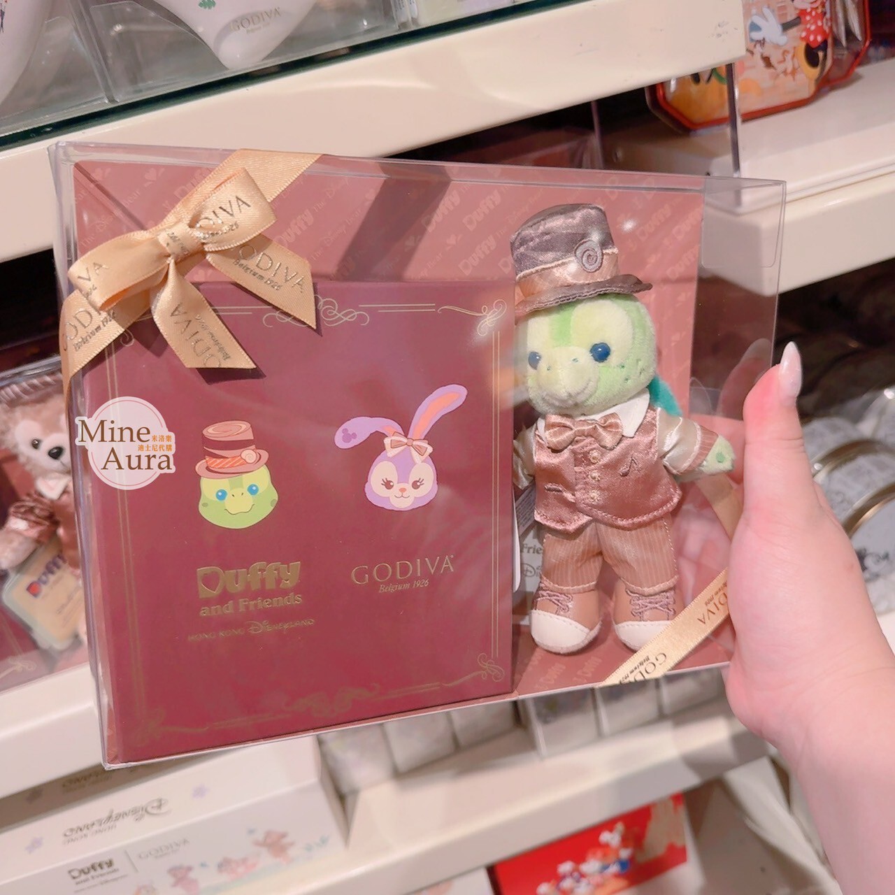 樂園限定 奧樂米拉 海龜 OluMel x GODIVA 聯名 巧克力 + 娃娃 玩偶 禮盒 -香港迪士尼樂園