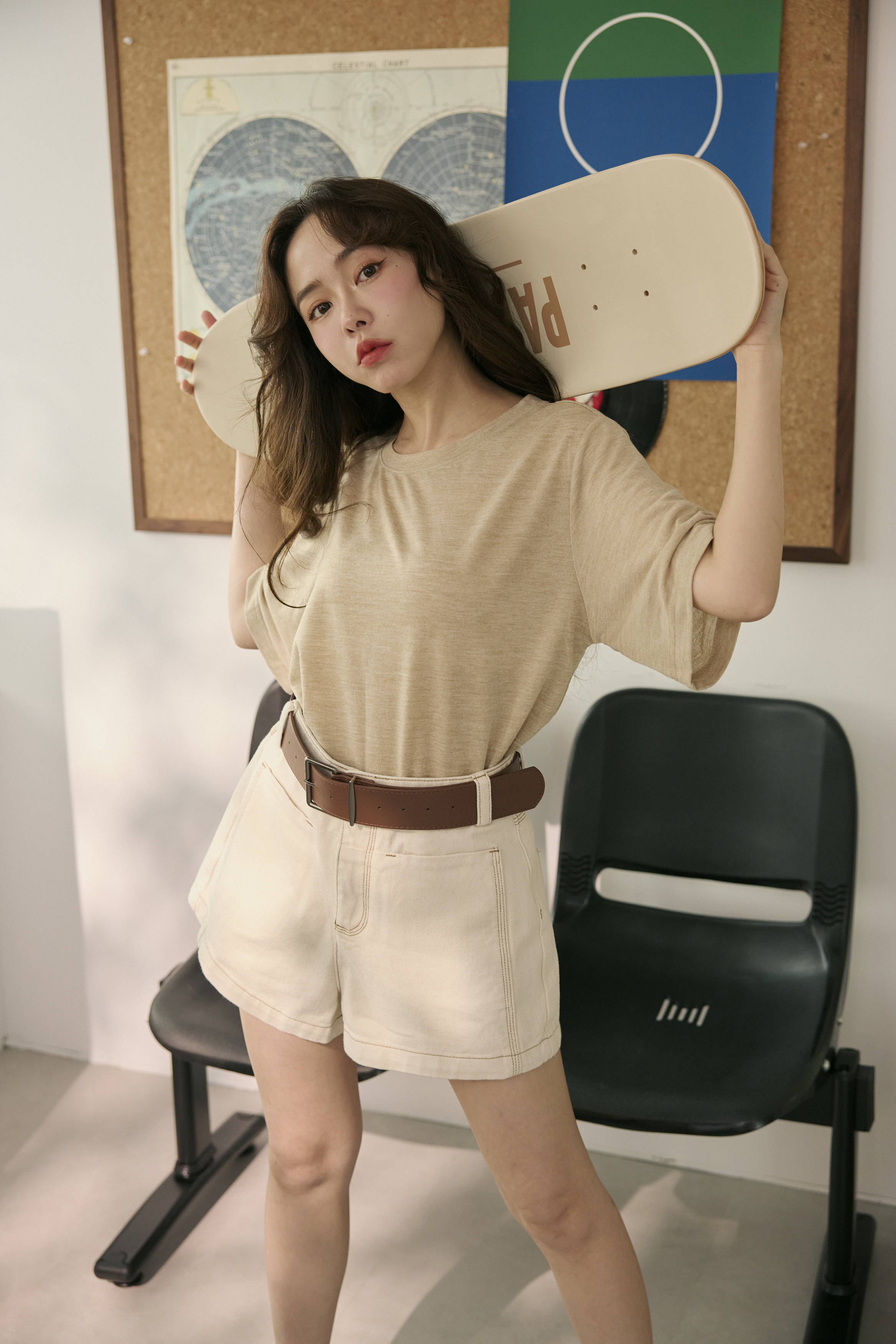 輕盈天絲夏日T-奶咖