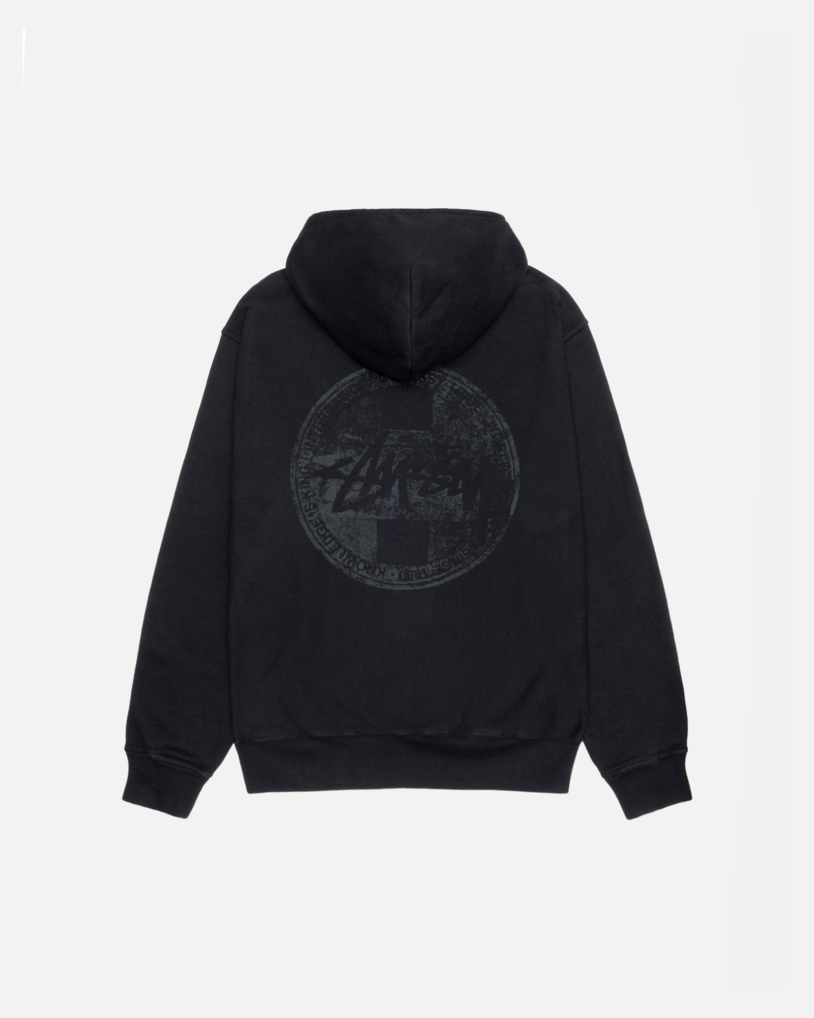 STUSSY DOT STAMP PIG DYED HOODIE 斑駁圓徽十字Logo 帽T