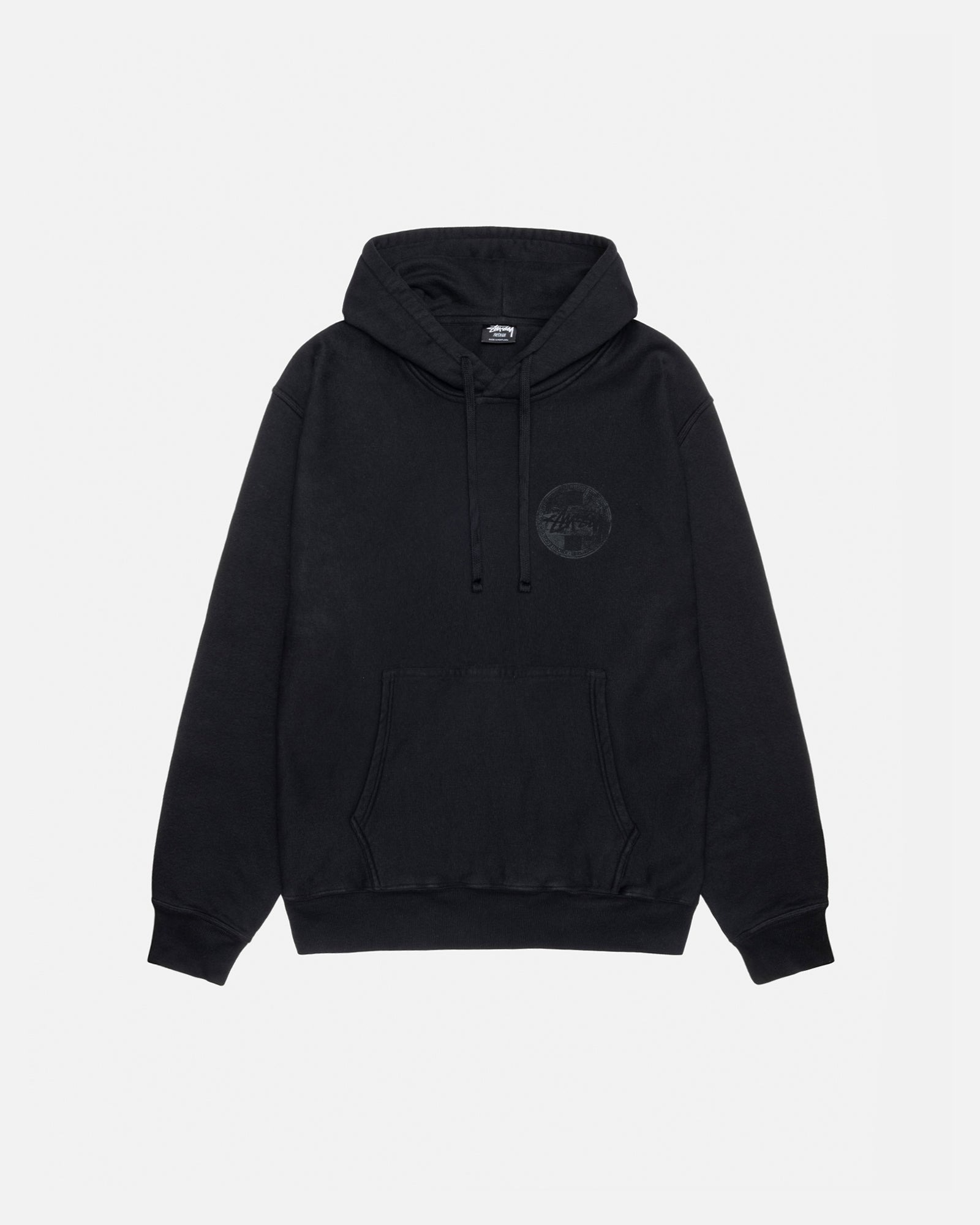 STUSSY DOT STAMP PIG DYED HOODIE 斑駁圓徽十字Logo 帽T