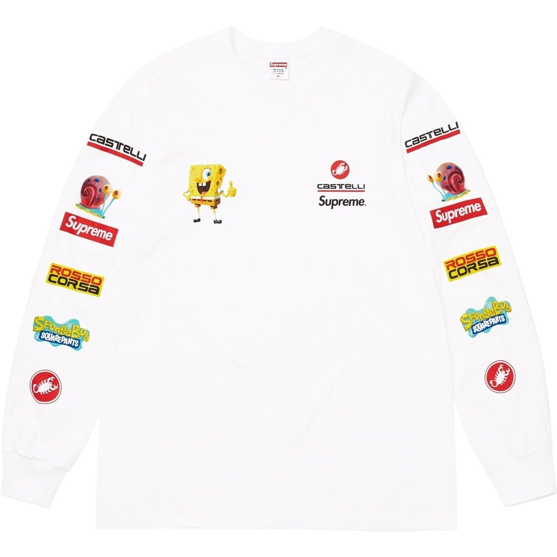 Supreme SPONGEBOB/CASTELLI RACING L/S 海綿寶寶圖案Logo 薄長袖
