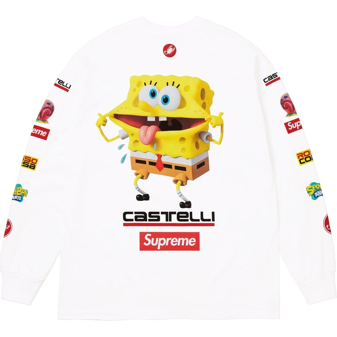 Supreme SPONGEBOB/CASTELLI RACING L/S 海綿寶寶圖案Logo 薄長袖
