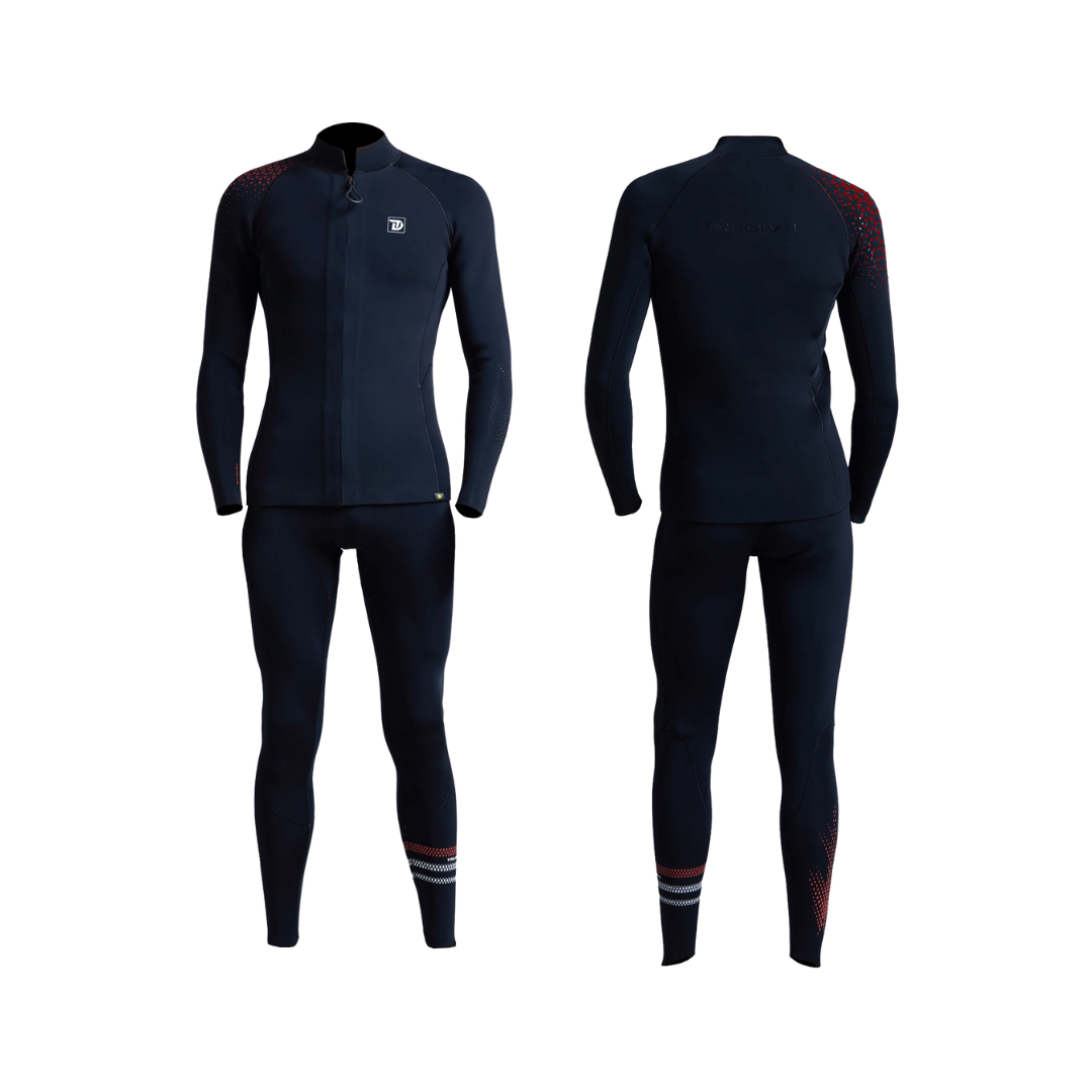 ※TRUDIVE【圖騰系列黑鯊款】3mm 兩件式防寒衣褲 (附頭套)